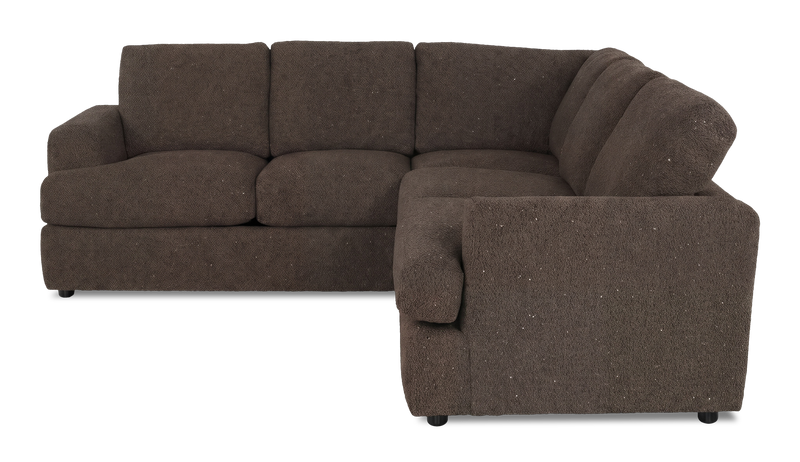 Sofa sectionnel 2 pièces personnalisable Curve de Sofa Lab fabriqué au Canada en tissu - Teddy Walnut