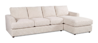  Sofa avec fauteuil long de droite personnalisable Curve de Sofa Lab fabriqué au Canada en tissu - Chenille White
