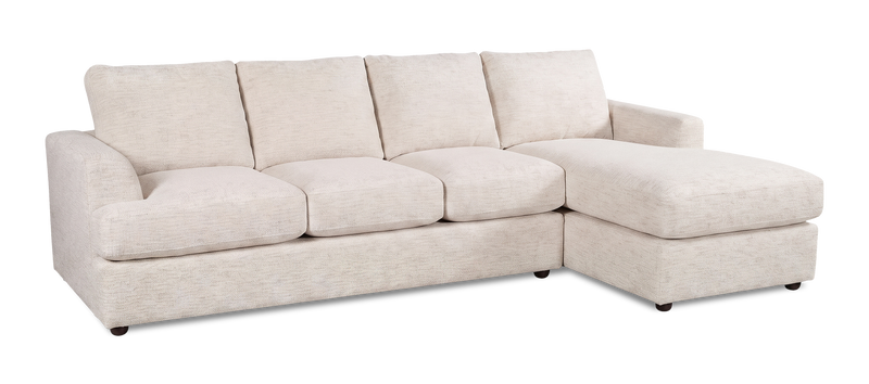 Sofa avec fauteuil long de droite personnalisable Curve de Sofa Lab fabriqué au Canada en tissu - Chenille White