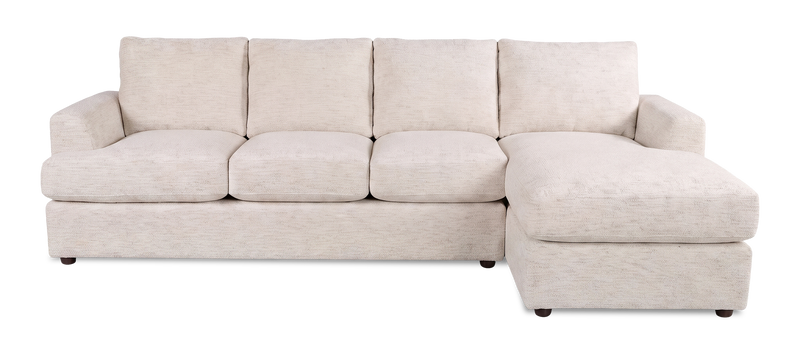 Sofa avec fauteuil long de droite personnalisable Curve de Sofa Lab fabriqué au Canada en tissu - Chenille White