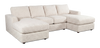 Sofa sectionnel avec deux fauteuils longs personnalisable Curve de Sofa Lab fabriqué au Canada en tissu - Chenille White