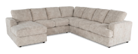  Sofa sectionnel de gauche 4 pièces avec fauteuil long personnalisable Curve de Sofa Lab fabriqué au Canada en tissu - Plush Oyster