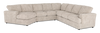Sofa sectionnel de gauche 4 pièces avec fauteuil enveloppant personnalisable Curve de Sofa Lab fabriqué au Canada en tissu - Plush Parchment