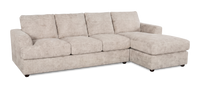 Sofa avec fauteuil long de droite personnalisable Curve de Sofa Lab fabriqué au Canada en tissu - Plush Parchment
