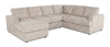 Sofa sectionnel de gauche 3 pièces avec fauteuil long personnalisable Curve de Sofa Lab fabriqué au Canada en tissu - Plush Parchment