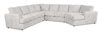 Sofa sectionnel de droite 4 pièces avec fauteuil enveloppant personnalisable Curve de Sofa Lab fabriqué au Canada en tissu - Plush Oyster