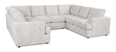 Made in Canada Customizable Sofa Lab Curve U-Shaped Sectional - Plush Oyster | Sofa sectionnel en U personnalisable Curve de Sofa Lab fabriqué au Canada en tissu - Plush Oyster