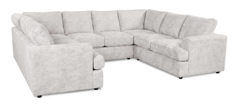 Sofa sectionnel en U personnalisable Curve de Sofa Lab fabriqué au Canada en tissu - Plush Oyster