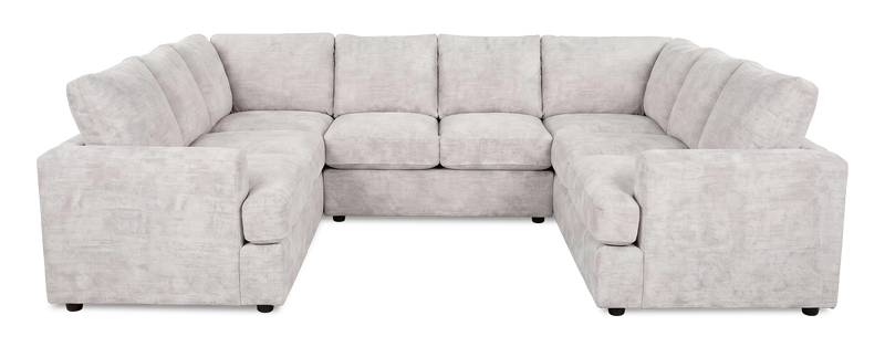 Sofa sectionnel en U personnalisable Curve de Sofa Lab fabriqué au Canada en tissu - Plush Oyster