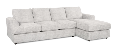 Made in Canada Customizable Sofa Lab Curve Right-Facing Fabric Sofa Chaise  – Plush Oyster | Sofa avec fauteuil long de droite personnalisable Curve de Sofa Lab fabriqué au Canada en tissu - Plush Oyster