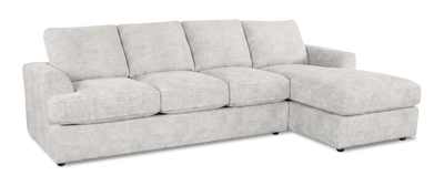 Made in Canada Customizable Sofa Lab Curve Fabric Right-Facing Sofabed Sectional - Plush Oyster | Sofa-lit sectionnel de droite personnalisable Curve de Sofa Lab fabriqué au Canada en tissu - Plush Oyster