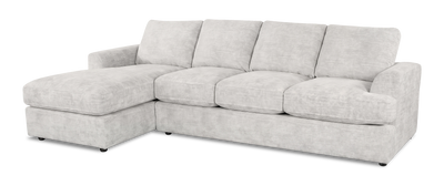 Made in Canada Customizable Sofa Lab Curve Fabric Left-Facing Sofabed Sectional - Plush Oyster | Sofa-lit sectionnel de gauche personnalisable Curve de Sofa Lab fabriqué au Canada en tissu - Plush Oyster