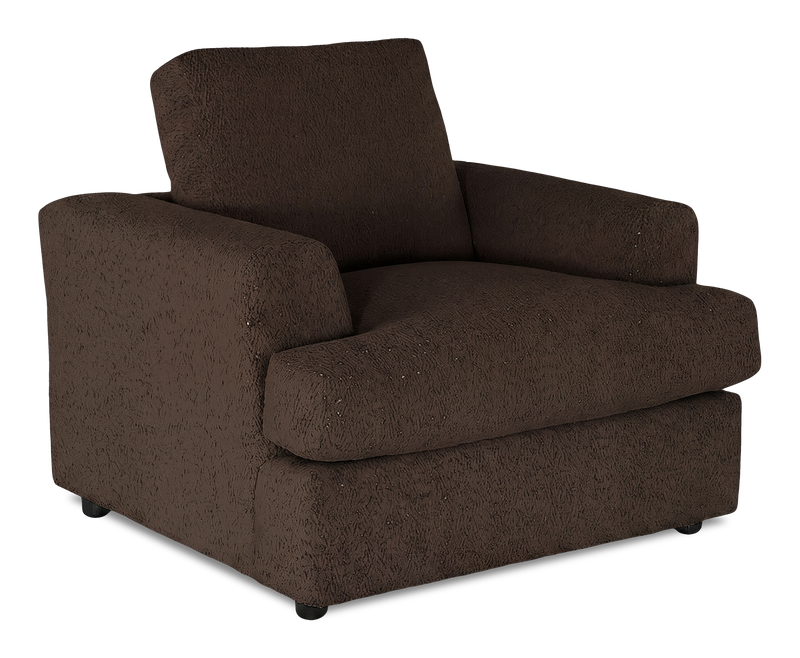 Fauteuil personnalisable Curve de Sofa Lab de 40 po fabriqué au Canada en tissu - Teddy Walnut
