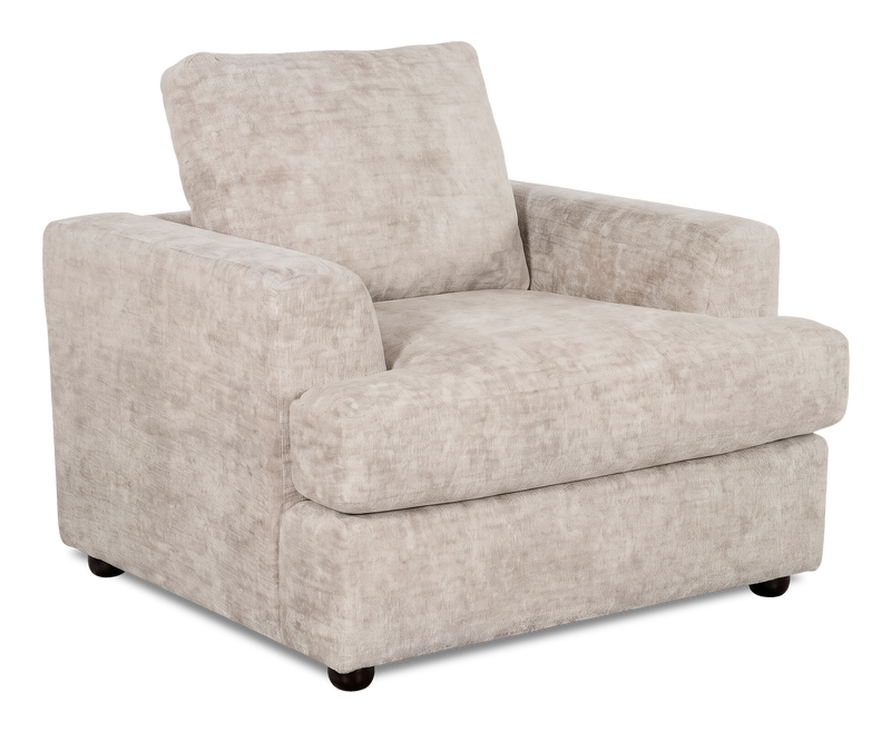 Fauteuil personnalisable Curve de Sofa Lab de 40 po fabriqué au Canada en tissu - Plush Parchment
