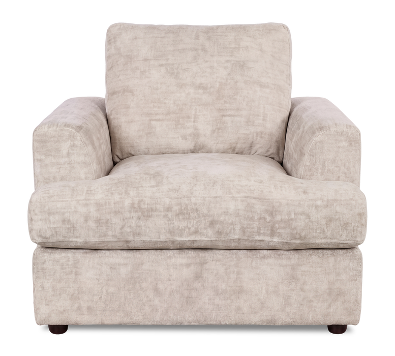 Fauteuil personnalisable Curve de Sofa Lab de 40 po fabriqué au Canada en tissu - Plush Parchment