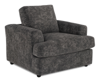 Fauteuil personnalisable Curve de Sofa Lab de 40 po fabriqué au Canada en tissu - Plush Charcoal