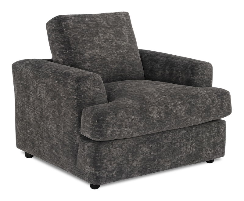 Fauteuil personnalisable Curve de Sofa Lab de 40 po fabriqué au Canada en tissu - Plush Charcoal