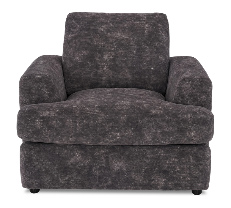 Fauteuil personnalisable Curve de Sofa Lab de 40 po fabriqué au Canada en tissu - Plush Charcoal