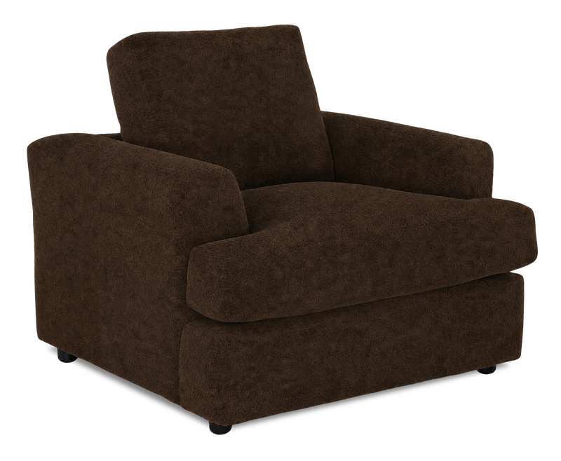 Fauteuil personnalisable Curve de Sofa Lab de 40 po fabriqué au Canada en tissu - Plush Chocolate