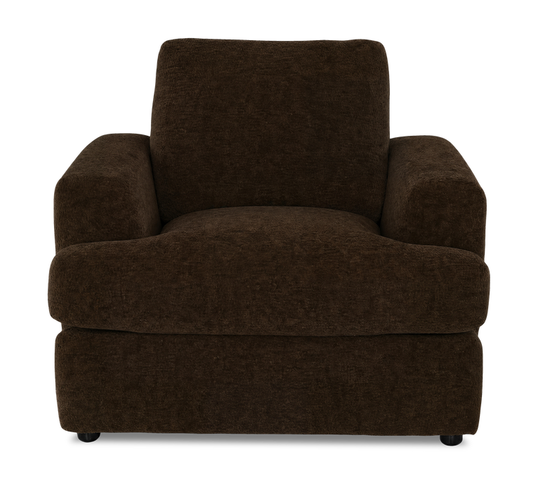 Fauteuil personnalisable Curve de Sofa Lab de 40 po fabriqué au Canada en tissu - Plush Chocolate