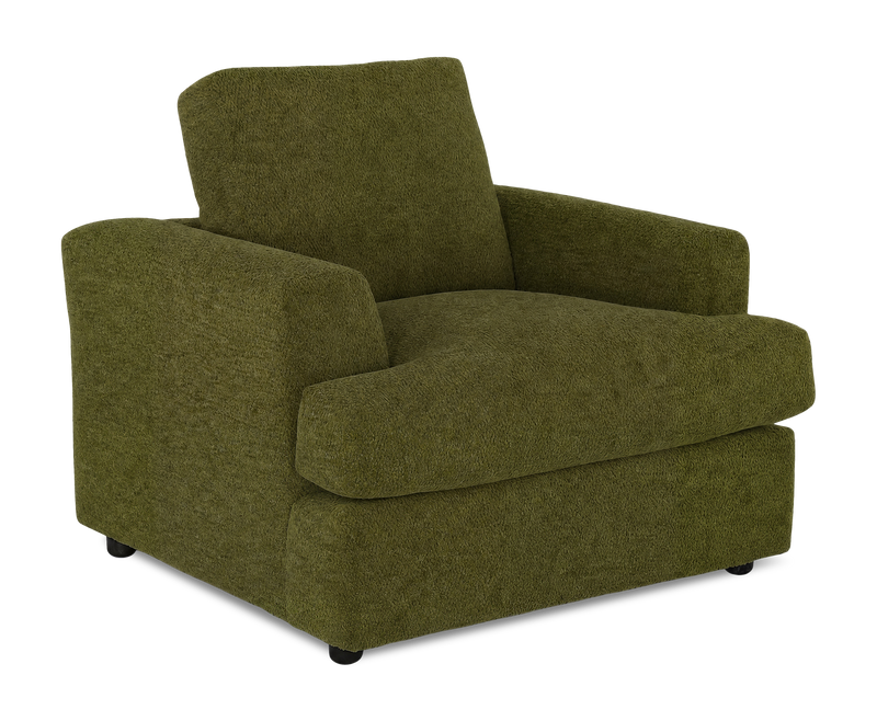 Fauteuil personnalisable Curve de Sofa Lab de 40 po fabriqué au Canada en tissu - Chenille Moss