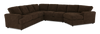 Sofa sectionnel de droite 4 pièces avec fauteuil enveloppant personnalisable Curve de Sofa Lab fabriqué au Canada en tissu - Plush Chocolate