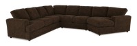 Sofa sectionnel de droite 4 pièces avec fauteuil enveloppant personnalisable Curve de Sofa Lab fabriqué au Canada en tissu - Plush Chocolate