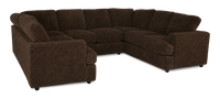 Sofa sectionnel en U personnalisable Curve de Sofa Lab fabriqué au Canada en tissu - Plush Chocolate