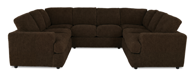 Sofa sectionnel en U personnalisable Curve de Sofa Lab fabriqué au Canada en tissu - Plush Chocolate