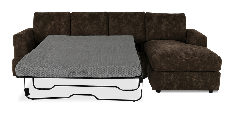 Sofa-lit sectionnel de droite personnalisable Curve de Sofa Lab fabriqué au Canada en tissu - Plush Chocolate