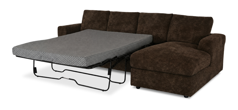Sofa-lit sectionnel de droite personnalisable Curve de Sofa Lab fabriqué au Canada en tissu - Plush Chocolate