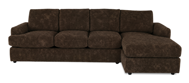 Sofa-lit sectionnel de droite personnalisable Curve de Sofa Lab fabriqué au Canada en tissu - Plush Chocolate