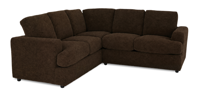 Sofa sectionnel 2 pièces personnalisable Curve de Sofa Lab fabriqué au Canada en tissu - Plush Chocolate