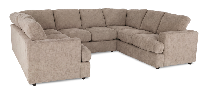 Sofa sectionnel en U personnalisable Curve de Sofa Lab fabriqué au Canada en tissu - Chenille Praline