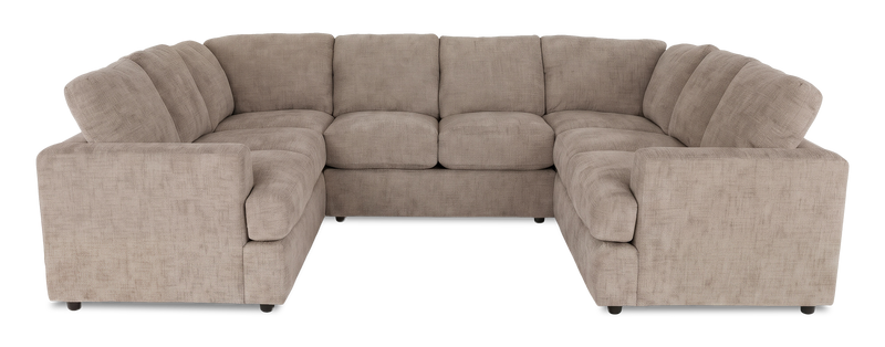 Sofa sectionnel en U personnalisable Curve de Sofa Lab fabriqué au Canada en tissu - Chenille Praline