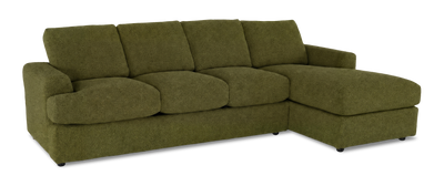 Made in Canada Customizable Sofa Lab Curve Fabric Right-Facing Sofabed Sectional - Chenille Moss | Sofa-lit sectionnel de droite personnalisable Curve de Sofa Lab fabriqué au Canada en tissu - Chenille Moss