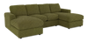 Sofa sectionnel avec deux fauteuils longs personnalisable Curve de Sofa Lab fabriqué au Canada en tissu - Chenille Moss