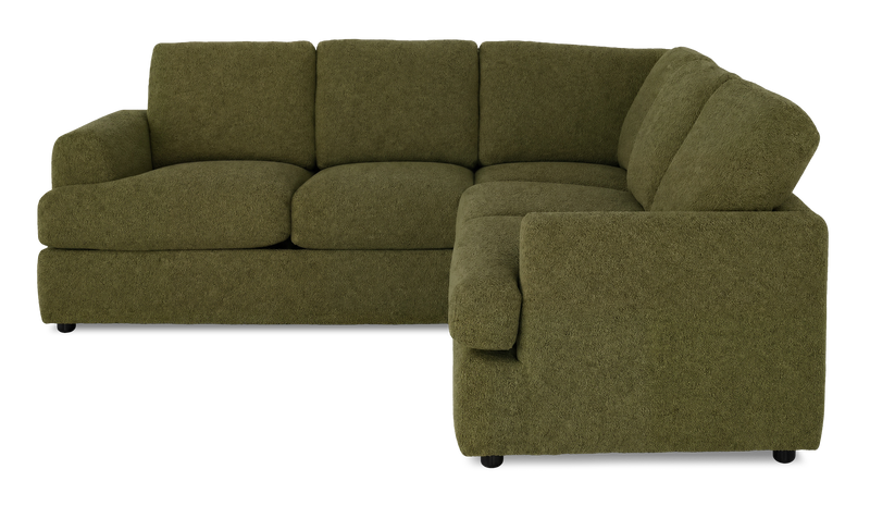 Sofa sectionnel 2 pièces personnalisable Curve de Sofa Lab fabriqué au Canada en tissu - Chenille Moss
