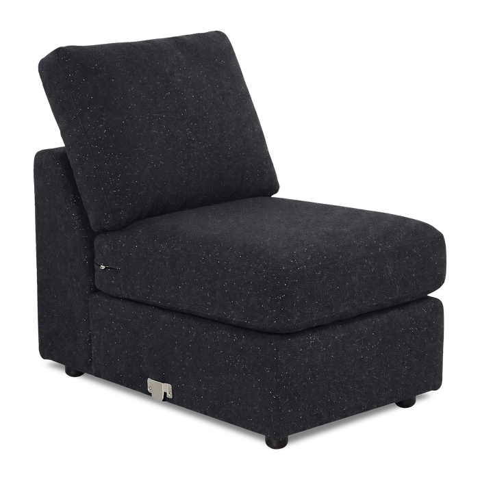 Fauteuil sans accoudoirs personnalisable Curve de Sofa Lab de 24 po fabriqué au Canada en tissu Teddy - Teddy Raven