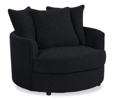 Made in Canada Sofa Lab Customizable Cuddler 48" Fabric Accent Chair – Teddy Raven | Fauteuil d’appoint enveloppant personnalisable Plush Cuddler de Sofa Lab de 48 po fabriqué au Canada en tissu - Teddy Raven