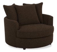 Fauteuil d’appoint enveloppant personnalisable Plush Cuddler de Sofa Lab de 48 po fabriqué au Canada en tissu - Teddy Walnut