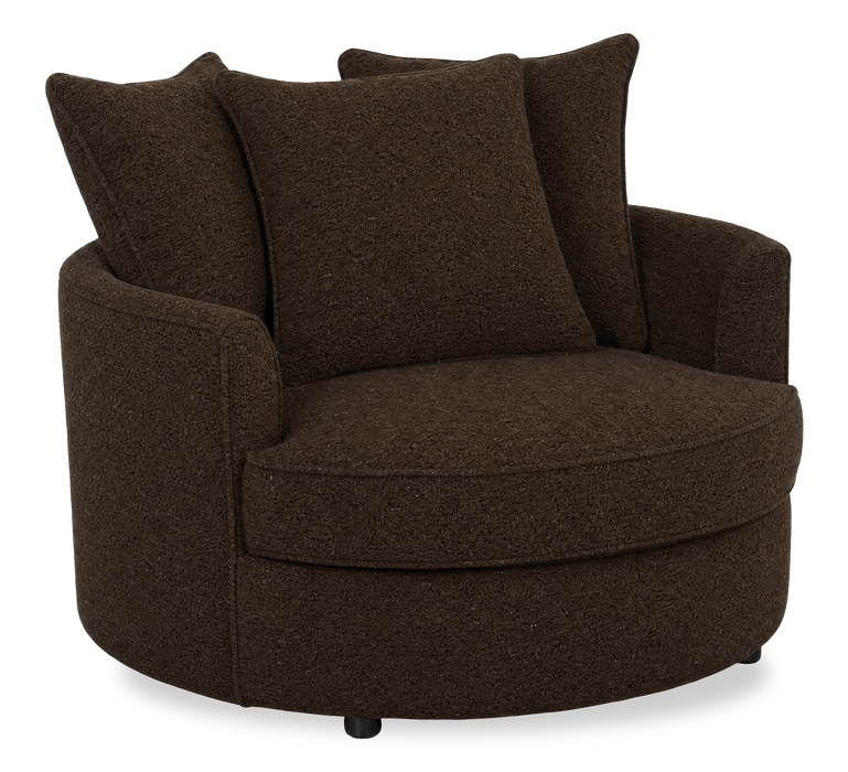 Fauteuil d’appoint enveloppant personnalisable Plush Cuddler de Sofa Lab de 48 po fabriqué au Canada en tissu - Teddy Walnut