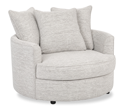 Made in Canada Sofa Lab Customizable Cuddler 48" Fabric Accent Chair – Plush Oyster | Fauteuil d’appoint enveloppant personnalisable Plush Cuddler de Sofa Lab de 48 po fabriqué au Canada en tissu - Plush Oyster