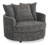 Fauteuil d’appoint enveloppant personnalisable Plush Cuddler de Sofa Lab de 48 po fabriqué au Canada en tissu - Plush Charcoal 