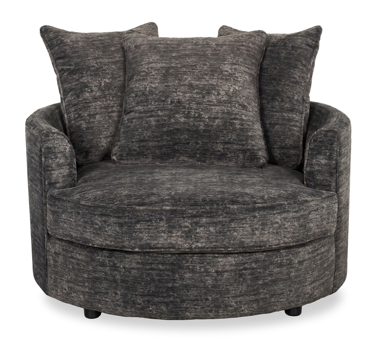 Fauteuil d’appoint enveloppant personnalisable Plush Cuddler de Sofa Lab de 48 po fabriqué au Canada en tissu - Plush Charcoal 