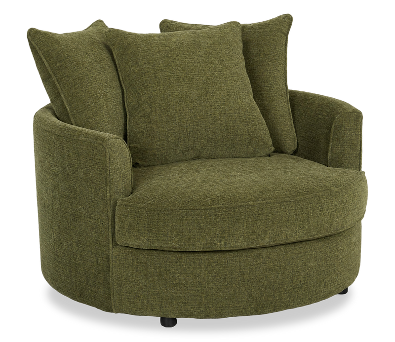 Fauteuil d’appoint enveloppant personnalisable Plush Cuddler de Sofa Lab de 48 po fabriqué au Canada en tissu - Chenille Moss