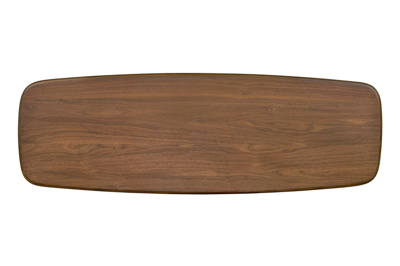 Table de salon ovale moderne Deco de 48 po avec tablette - noyer