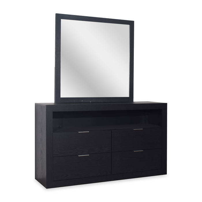 Miroir de commode de chambre à coucher Delta - noir