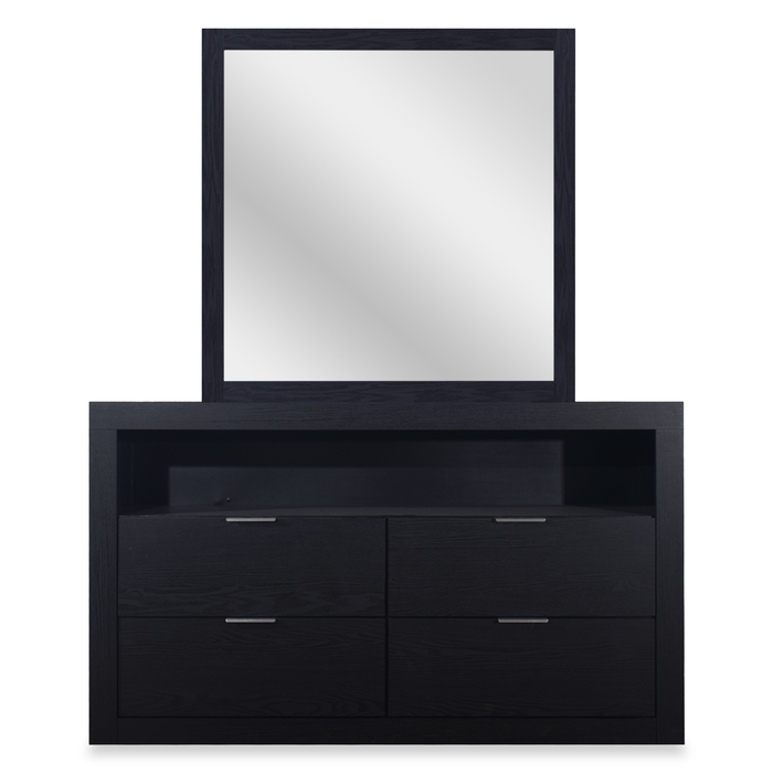 Miroir de commode de chambre à coucher Delta - noir