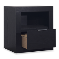  Table de nuit Delta de 22 po (l) x 24 po (H) à 1 tiroir avec tablette de rangement - noire